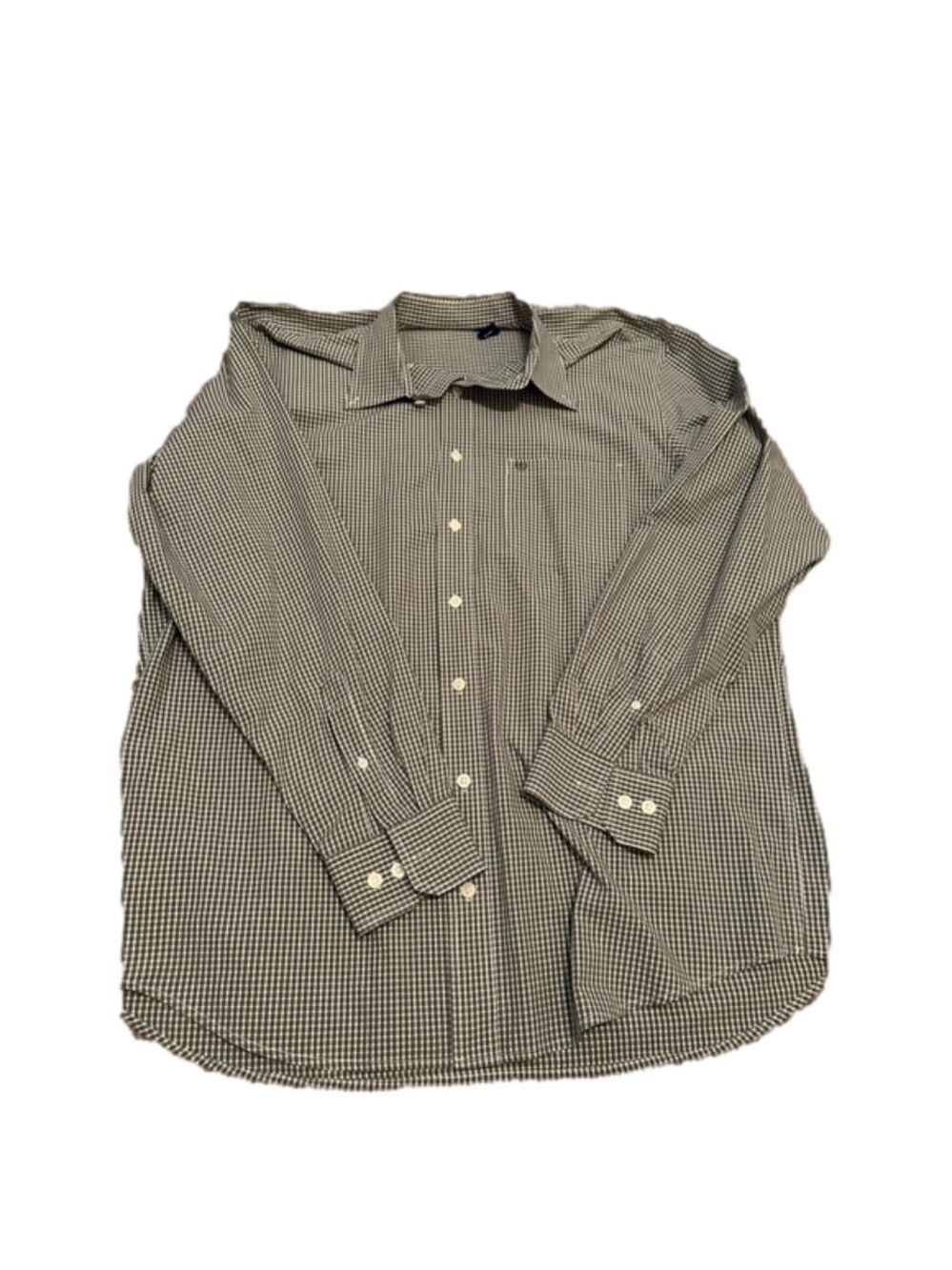 Izod casual green and white striped Button Down Shirt XL Tall